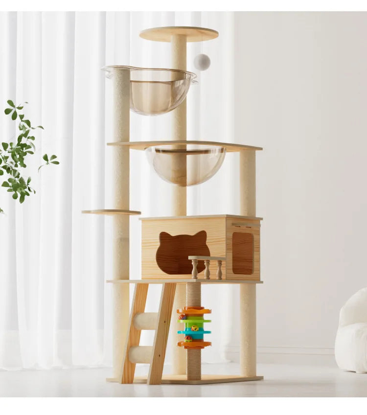 Cat climbing frame, cat villa, cat nest, cat scratching board, cat tree, pet cat toy, pet spacecraft, universal for all seasons
