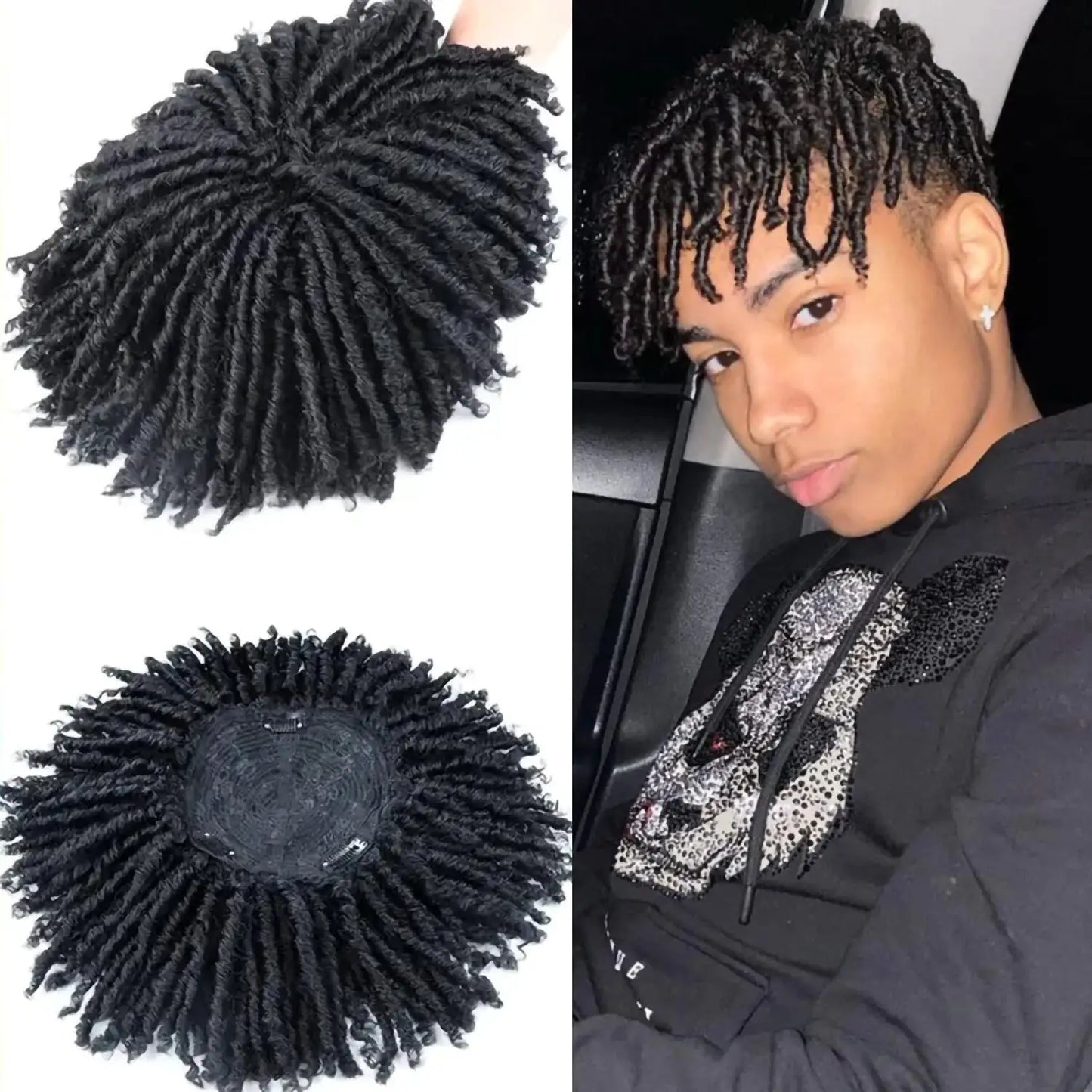 Dirty braids, head covers, synthetic wigs, synthetic braids, chemical fiber semi-wigs, dirty braids, braided wigs Unisex