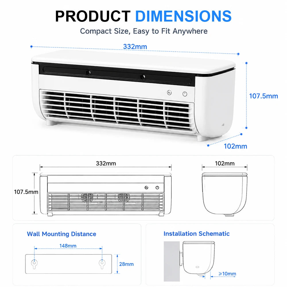 SIAHO Rechargeable Cooling Wall Fan Remote Control Large Wind Table Standing Air Circulator Household Kitchen Fan