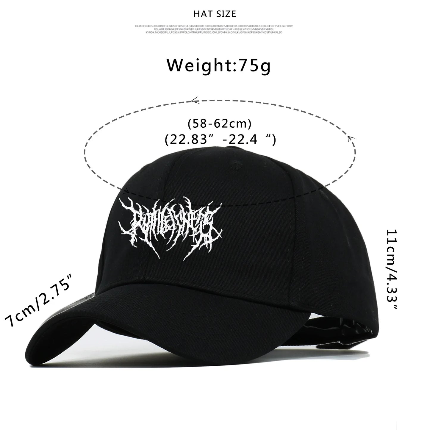 Gothic Street Punk Frauen Baseball Cap Cotton Fashion Embroidery Outdoor Sports Y2K Black Caps Men Women Soft Snapback Dad Hats