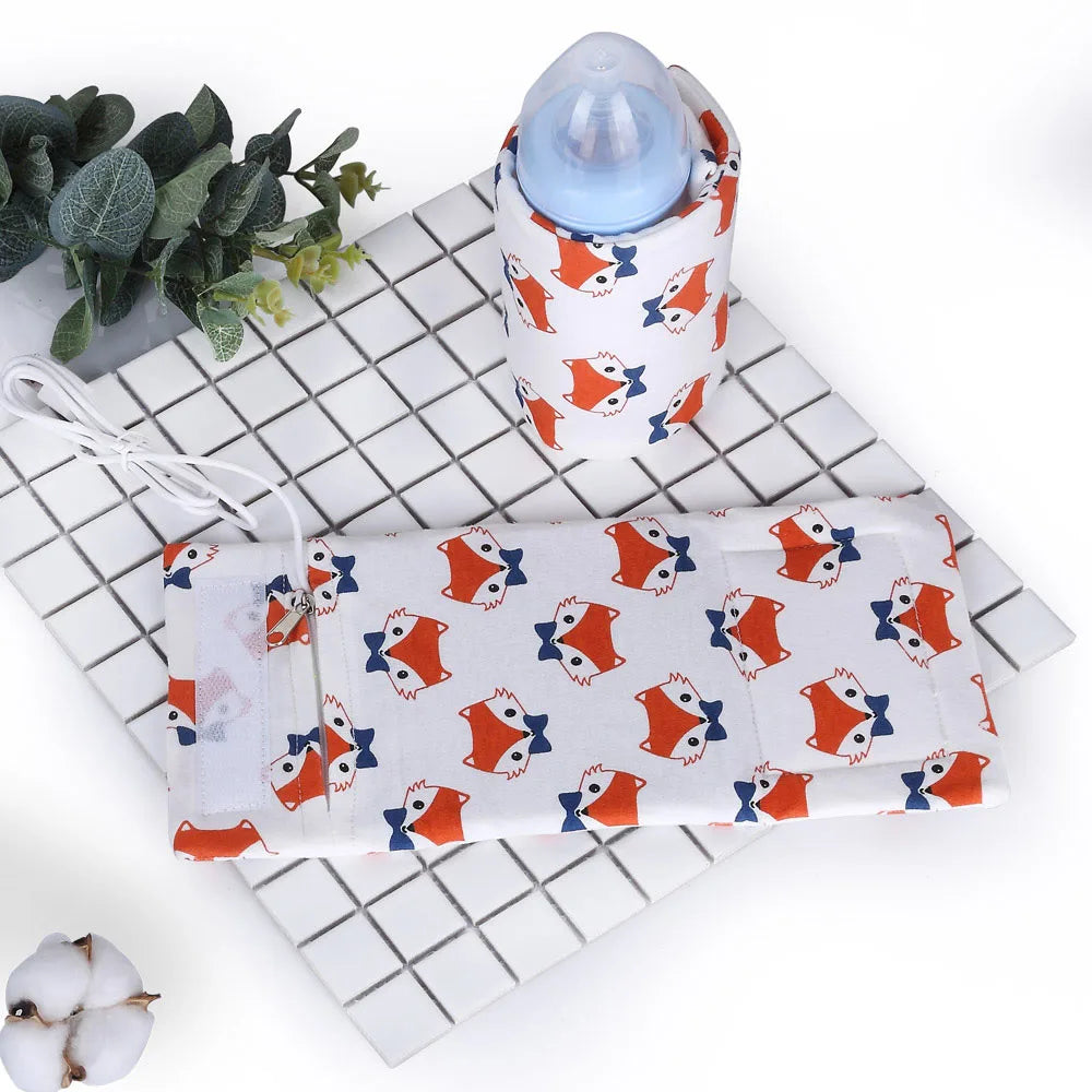 USB Baby Bottle Warmer Portable Travel Infant Baby Feeding Bottle Warmer Heater Thermostat Heated Cover Milk Bottle Heater Bags