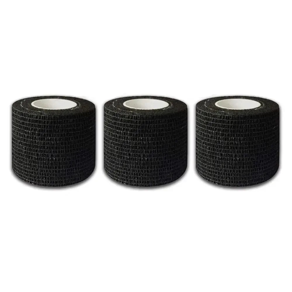 48/24/3PCS Black Tattoo Grip Cover Wraps Self-Adhesive Elastic Bandage Tape Breathable Strong Sports Tape Athletic Bandage Rolls