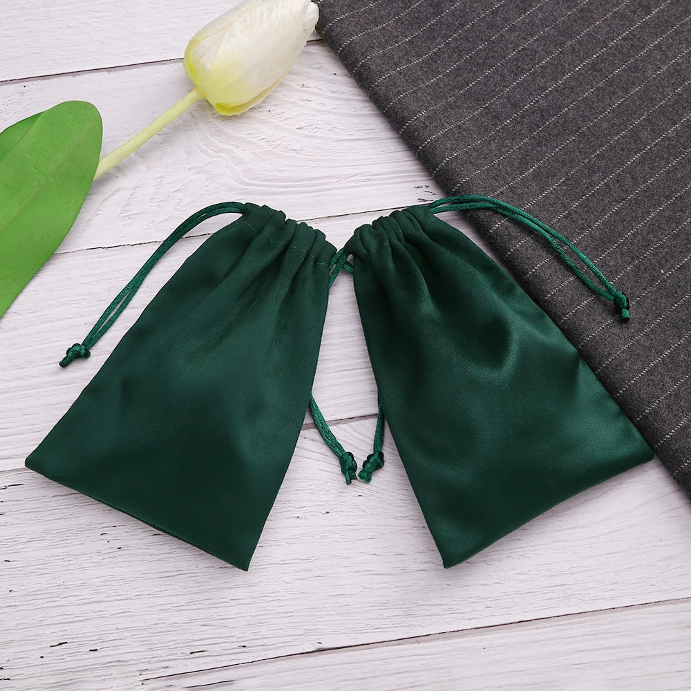 50pcs 7x9cm Light Blue Flannel Drawstring Packing Jewelry Packaging Display Luxury Velvet Suede Pouches Wedding Favors Gift Bags