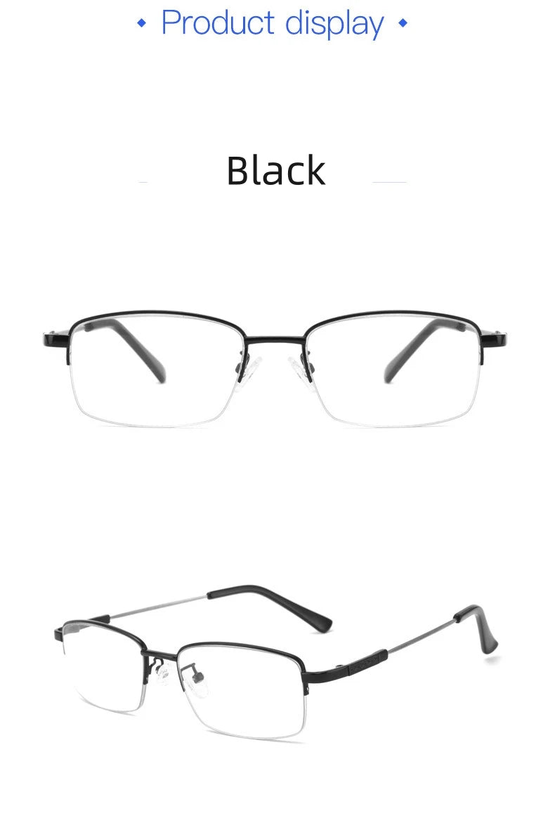 Progressive Multi Focus Intelligent Automatic Zoom Anti Blue Light Presbyopia Glasses for Both Far and Near Ultra Titanium Light