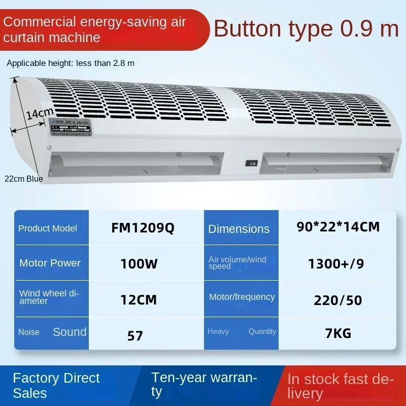 220V Commercial Air Curtain Door for Supermarket and Cold Storage with Silent Operation CAA
