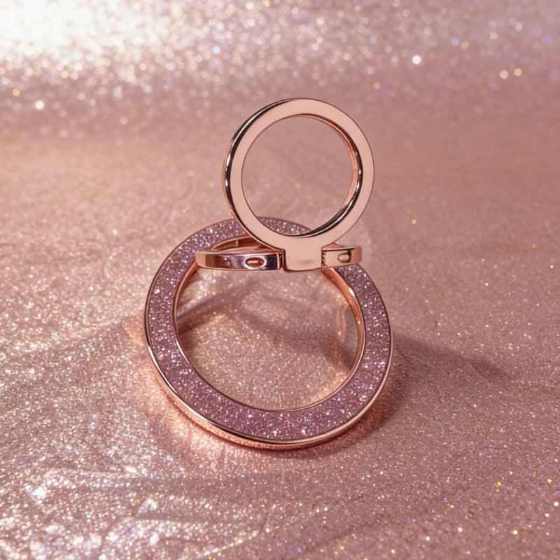 Luxurious and dazzling Mobile Phone Strong Magnetic Holder for Double-sided Magnet Stand Portable Folding Ring Bracket