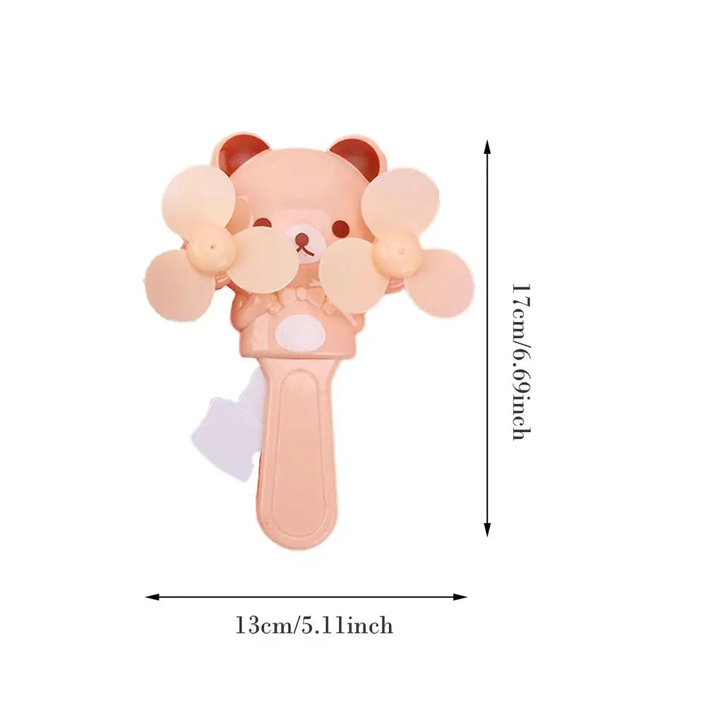 Manual Press Cooling Fans Cartoon Double Fan Leaf Handheld Mini Cooling Fan For Children Cute Summer Kids Fans Party Favors For