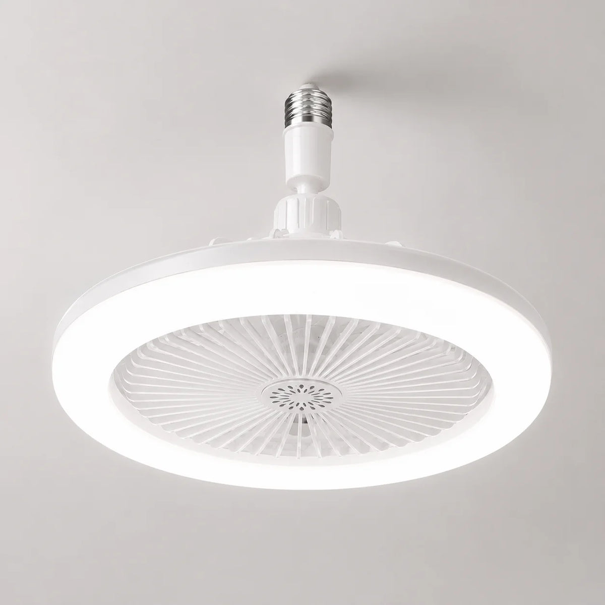 3 in 1 E27 Ceiling Fan Light with Remote Control Rotatable LED Lamp Converter Base for Bedroom Living Room Kitchen Home Decor