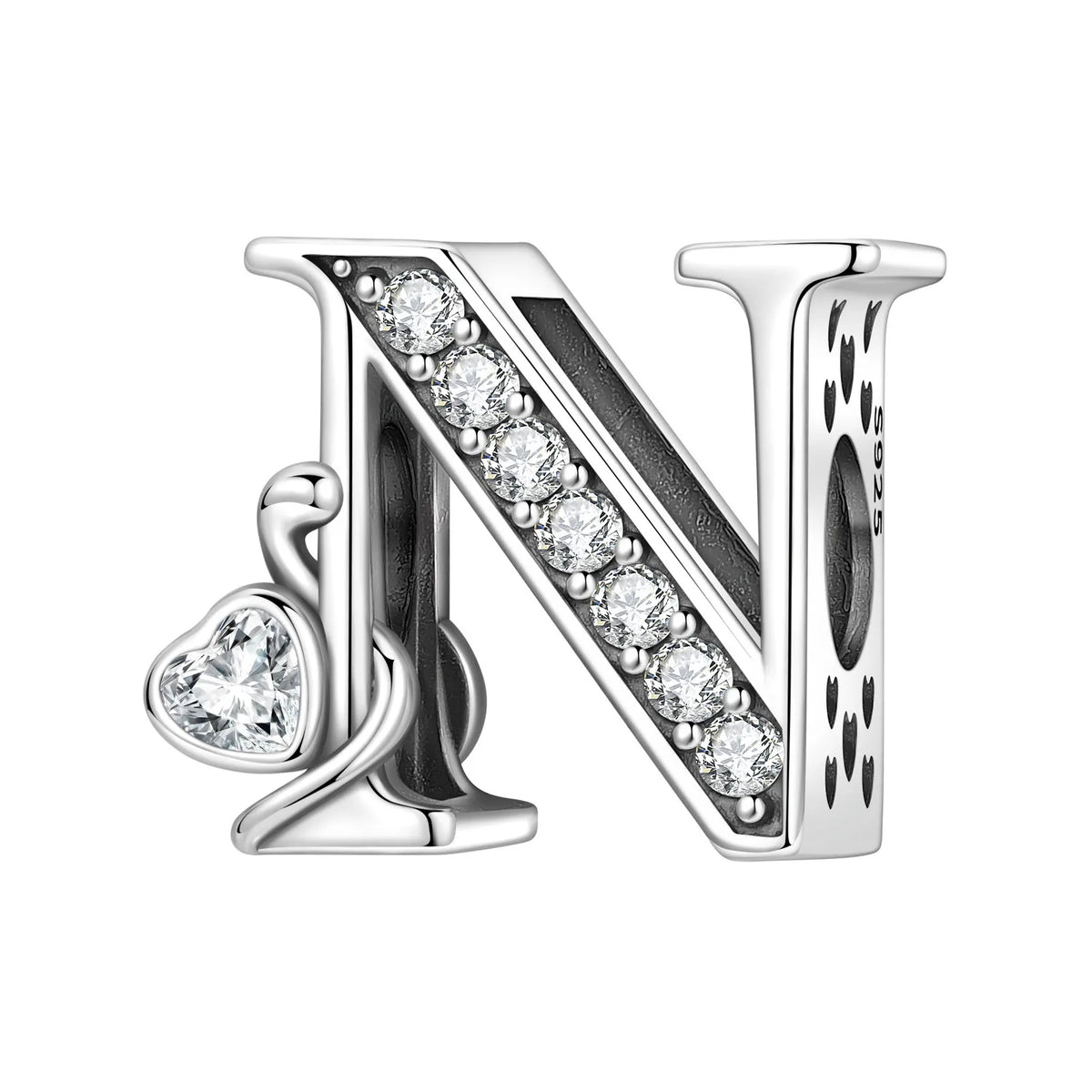 2026 New 925 Sterling Silver Zircon Scroll Grass Pattern 26 Letter Bead Charms for Women Fit DIY Bracelet Necklace Jewelry Gift