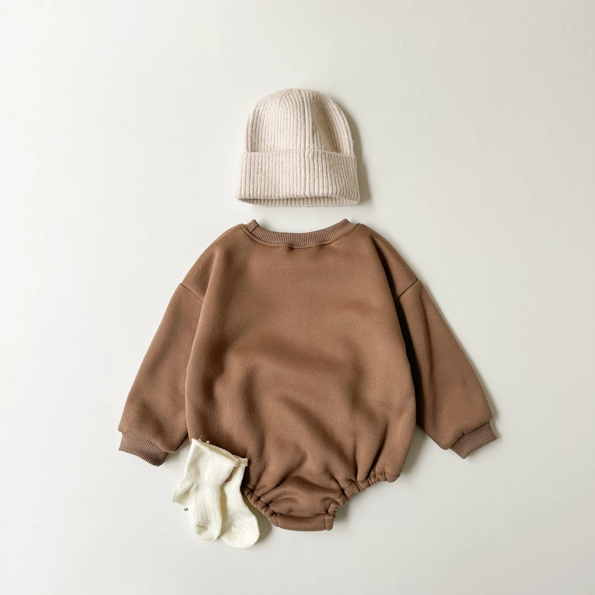 Baby Girls Winter Bodysuit 2024 Plus Velvet Full Baby Girls Lamb Sweatshirt Rompers Plush Warm Infant Girls Jumpsuit