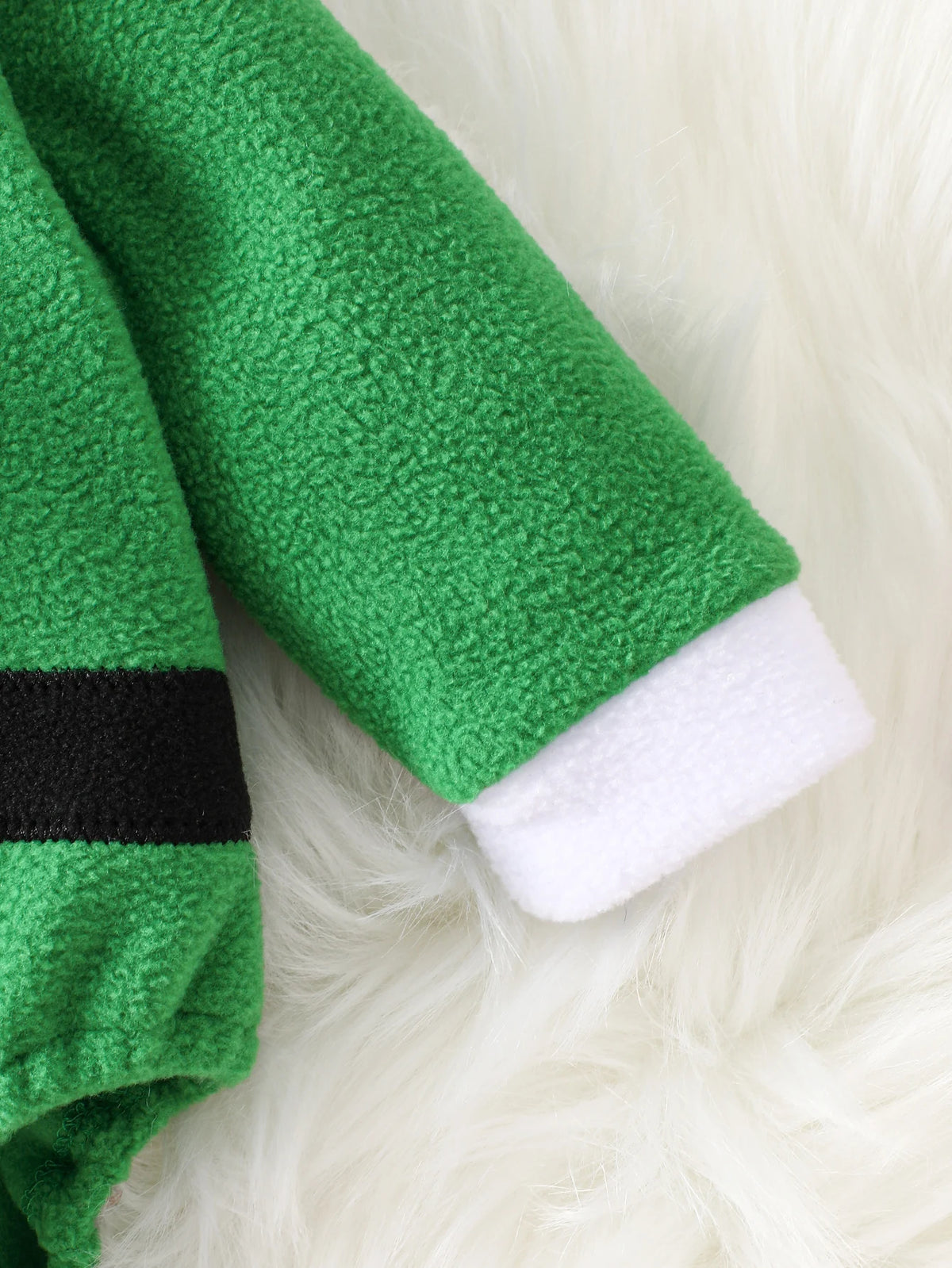 IURNXB Baby Hooded Green Fleece Bodysuit Infant Christmas Elf Costume Set Newborn Santa Elf Outfits for Xmas Party 1-18M