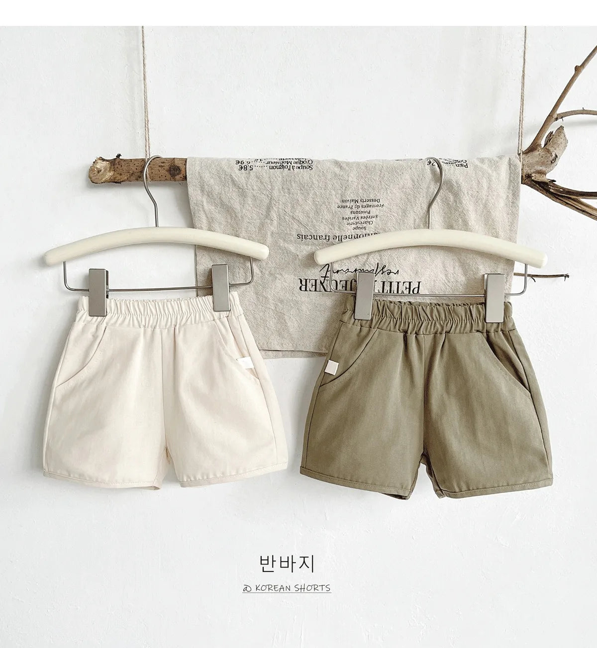 Ircomll 2 Pcs Summer Baby Workwear shorts 100% Organic Cotton for Infant Baby and Toddler, Boys, Girls Breathable Leisure Shorts