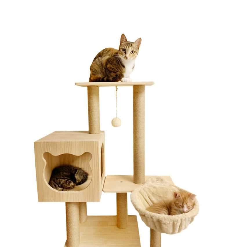 DIY Cat Tree Accessories Cat Scratching Post Scratch Support Ceiling Cat Climbing Tower Platform Cat House Hammock Pet Furniture