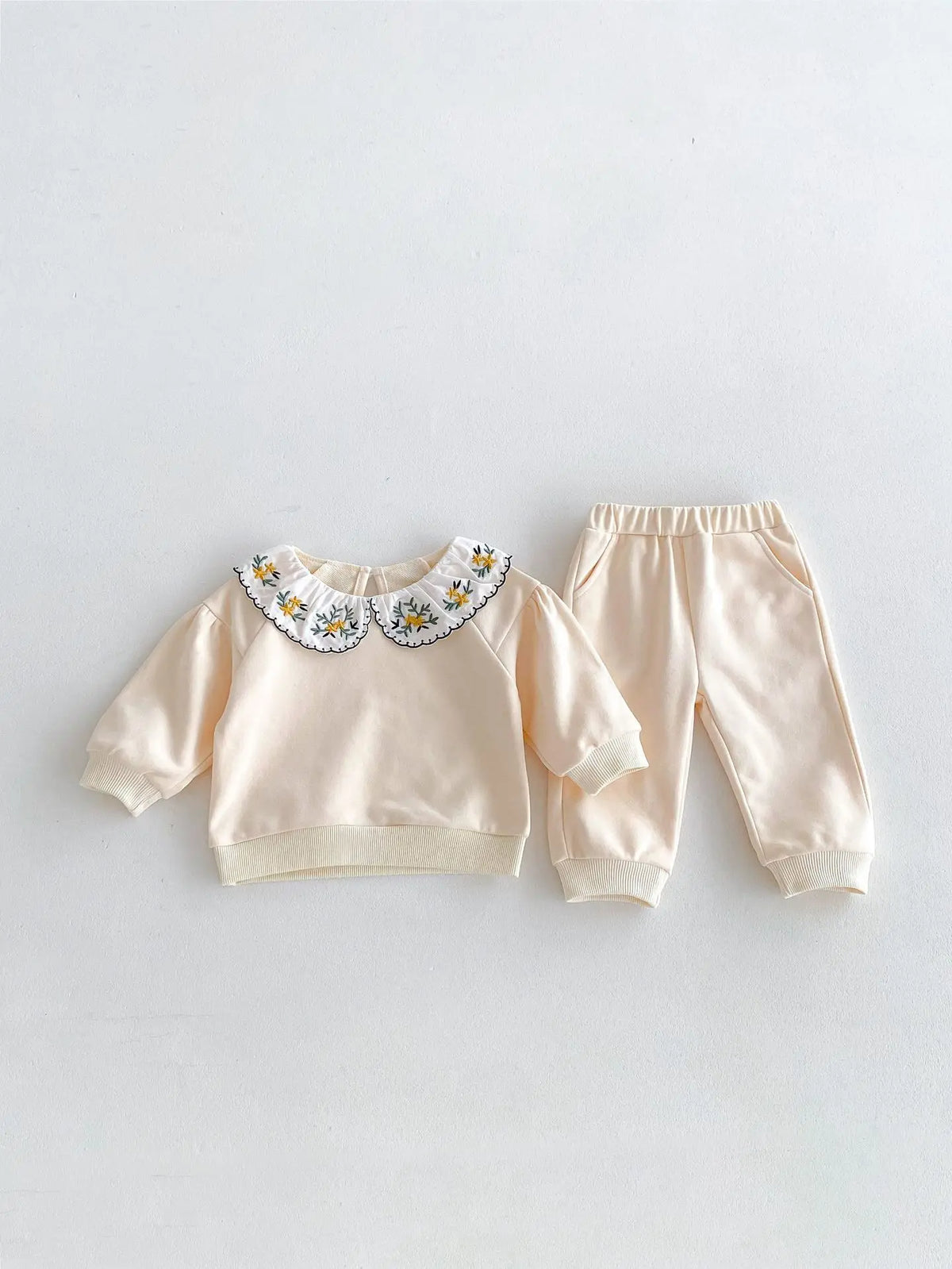 2025 Infant Toddler Fall Clothes Set: Girls' Stylish Two-Piece Pullover Sweatshirt and Pants Set for Baby Girls Outing