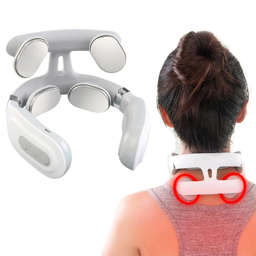 4-head Cervical Massager with Heat Electric Neck Massager Relaxation Gifts for Women Men Dad Mom