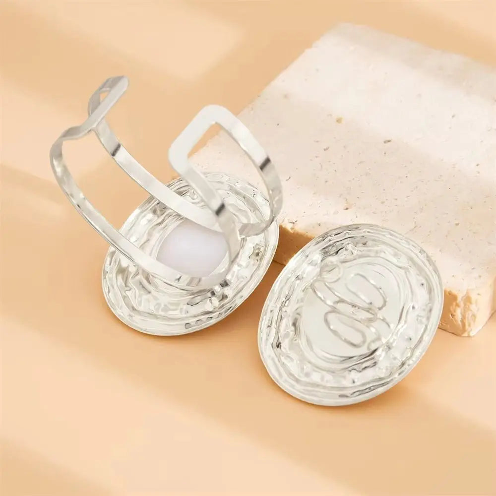 2pcs/set Exaggerated Bracelets Rings Set Irregular Geometric Jewelry Sets Gold Silver Color Elliptical Wide Bracelets
