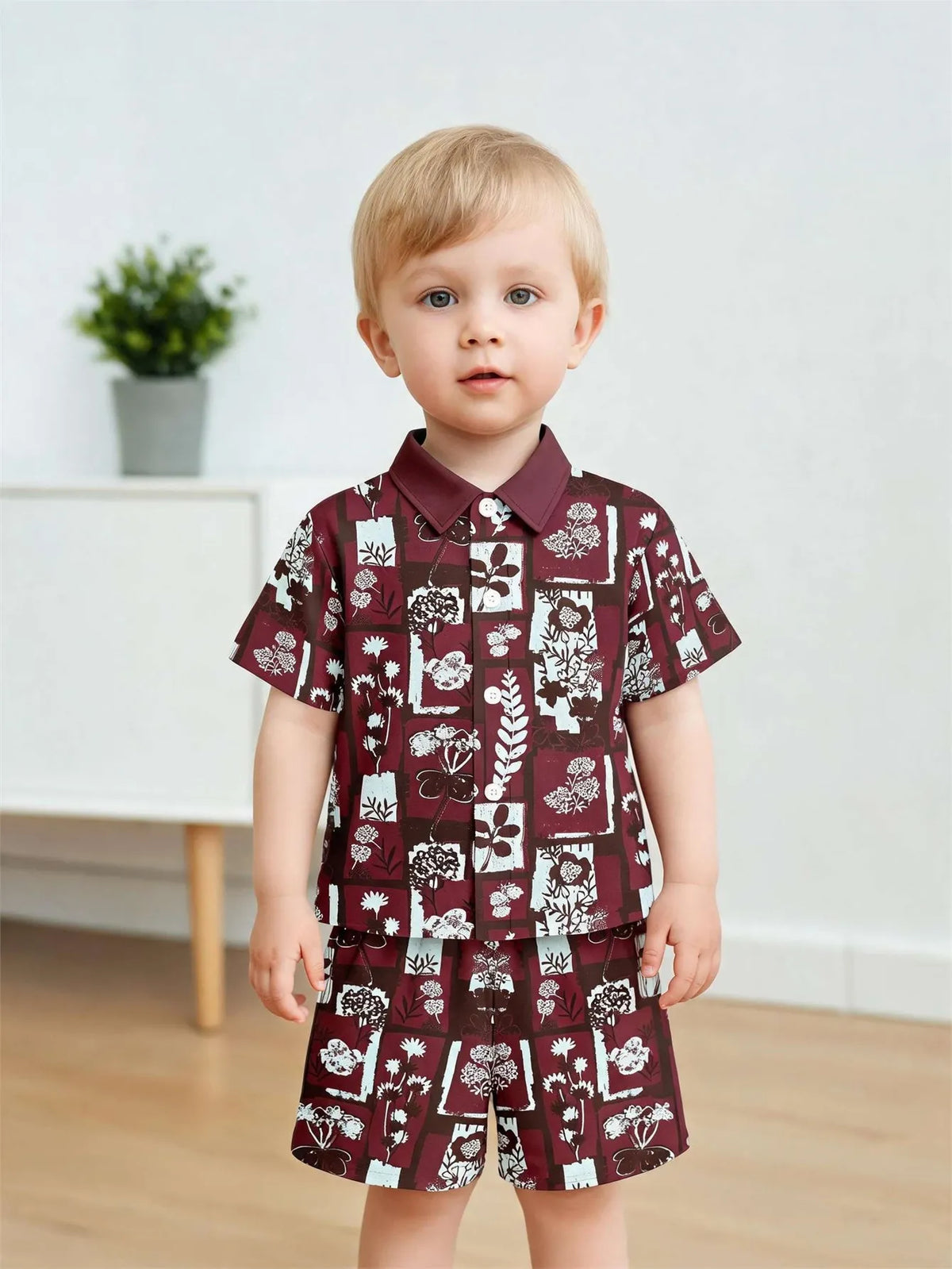 Baby boy shirt short sleeved shorts set summer style breathable, sweat absorbing, quick drying fabric comfortable and versatile