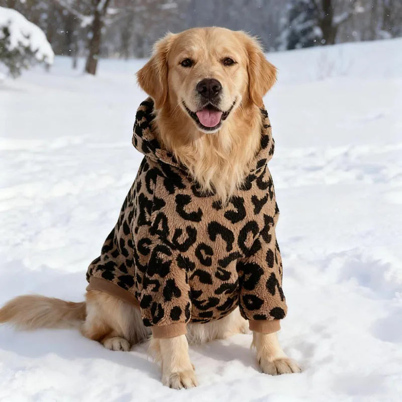 Fashionable Big Medium Dog Clothes Wool Lambing Hooded Sweatshirt Winter Warmth Durbin Dog Sweater Dog Clothes Dog Accessories