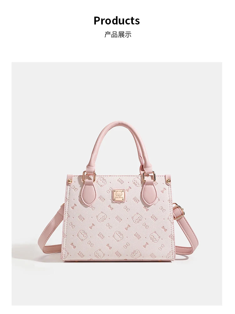 Elegant Solid Color Leather Diaper Bag For Women Designer Crossbody Messenger Large Capacity Fashionable Luxury Tote Bag
