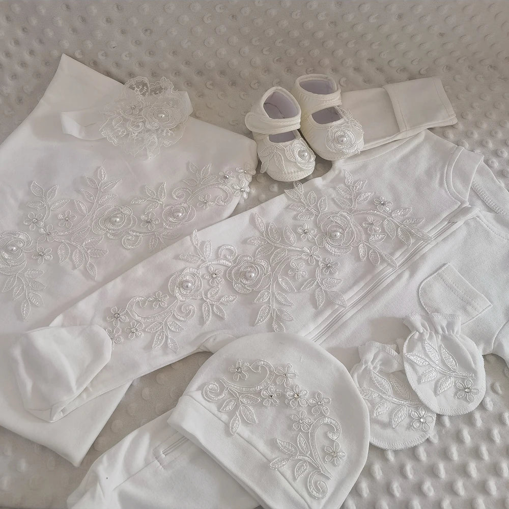 Newborn Baby Boy Outfits Set Kids Clothing Real Cotton Infant Care Products Body Suit Shirt Pants Mittens Receiving Blanket