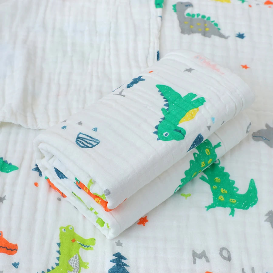 Baby Washcloth 4-Layer Gauze Infant Bath Towel Newborn Bathrobe Cotton Blanket for Boy Girl Children's Blanket Swaddle Wrap