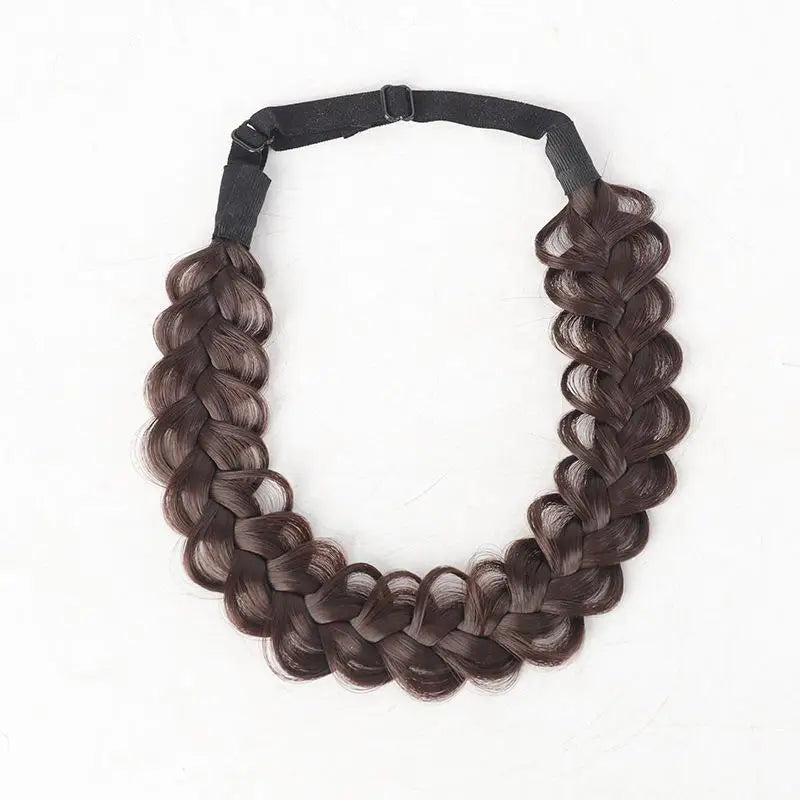 1 Pcs Synthetic Premium Adjustable Handmade Wig Braided Elastic Band Hair Fashion Braiding Hair Headband Headwear For Women
