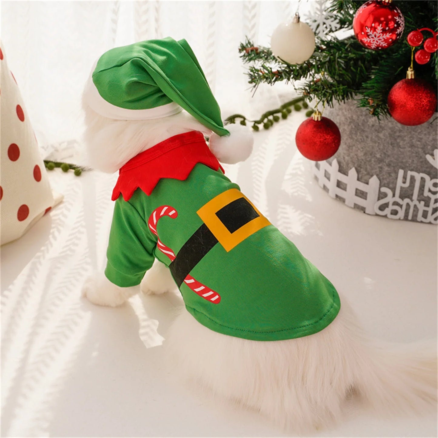 Puppy Style Christmas Sweatshirt Winter Dog Warming Soft Comfortable Pullover Sweatshirt Puppy Festival Lovely Costume Shirt