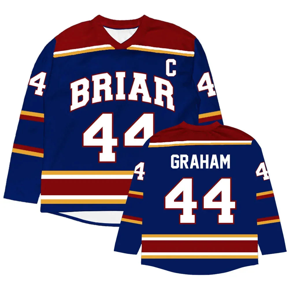 Unisex Streetwear Off Campus Briar University Hockey Jersey Graham 44 22 DI LAURENTIS 66 Tucker46 T-shirt Loose Long Sleeve Tees