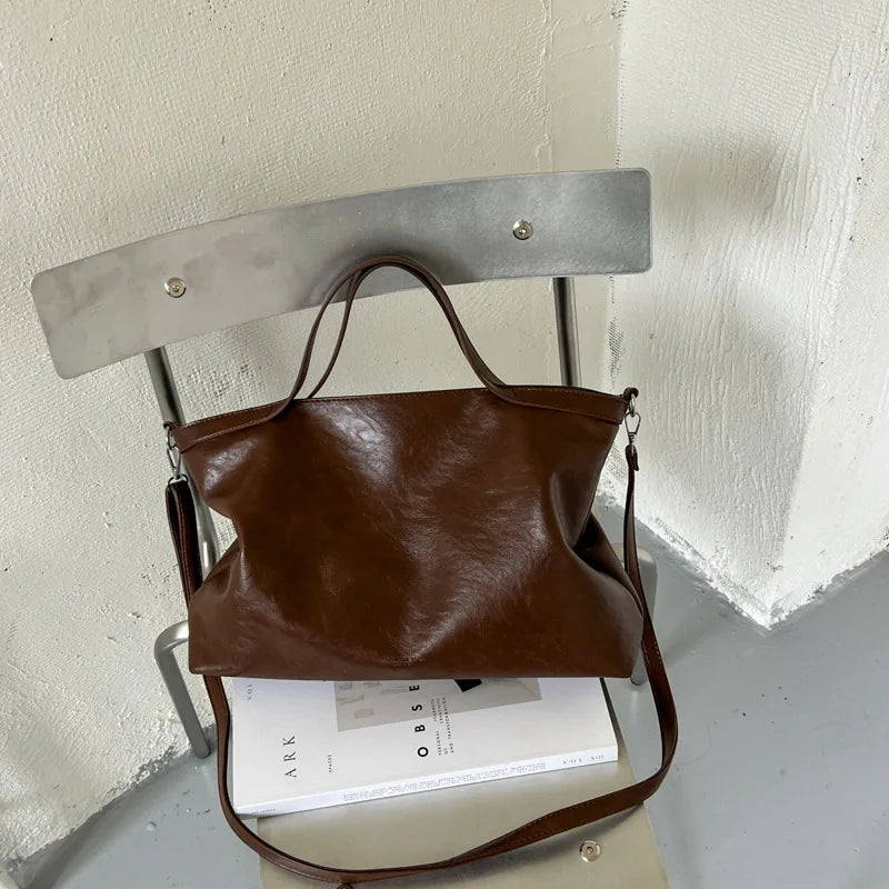 Casual Women Handbags Big Capacity Luxury Design PU Leather Female Shoulder Crossbody Bag Commuting Office Totes Ladies Hand Bag
