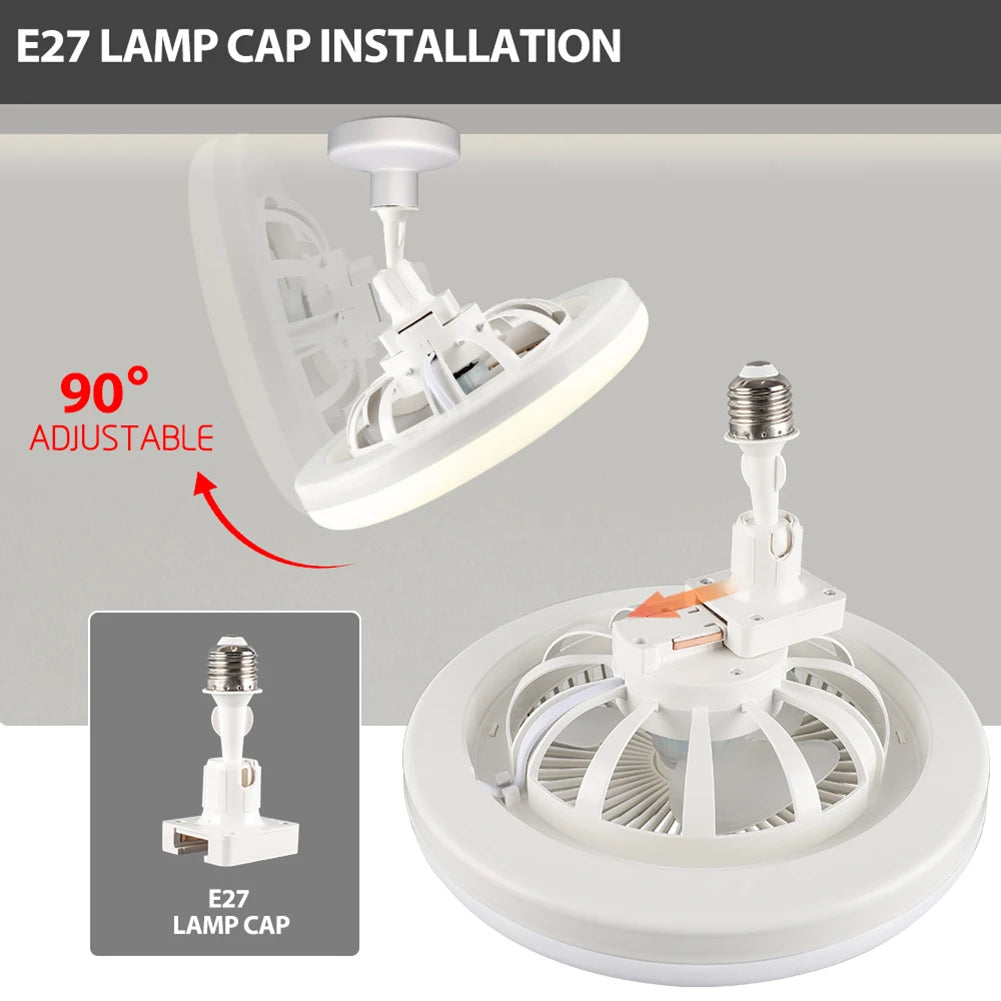 Ceiling Fans with Lights and Remote Socket Ceiling Fan Light Screw in E27 LED Bulb Fan Dimmable LED Fan Light for Bedroom