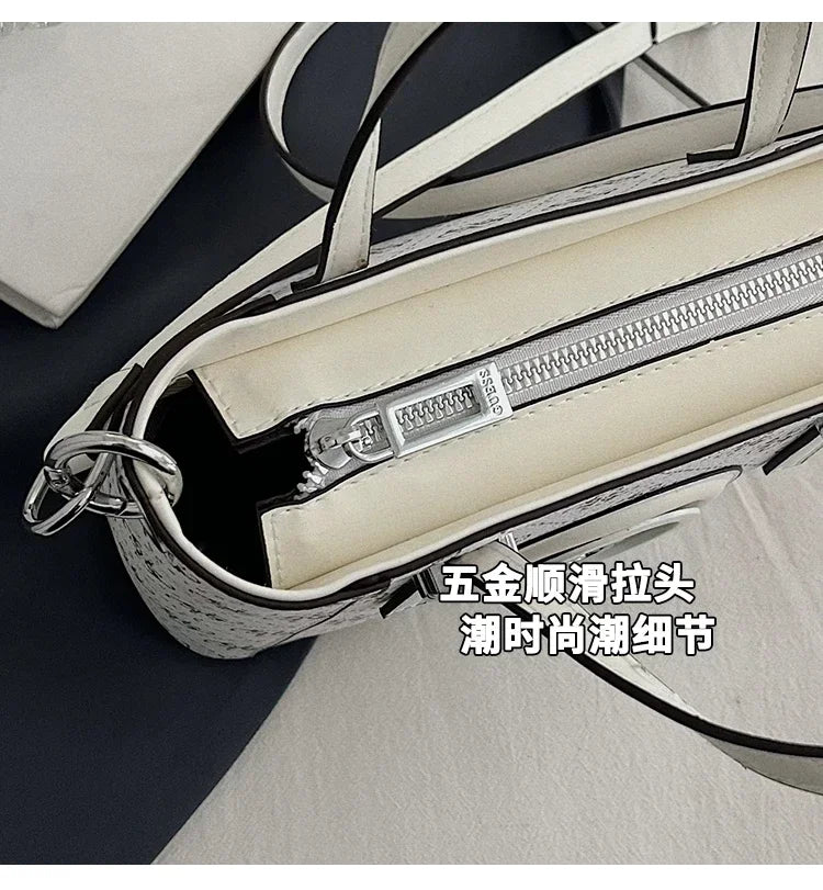 Vintage Leather Diaper Bag For Ladies High-end Simple Fashionable Classic Design Trendy Large Capacity Commuter Backpack