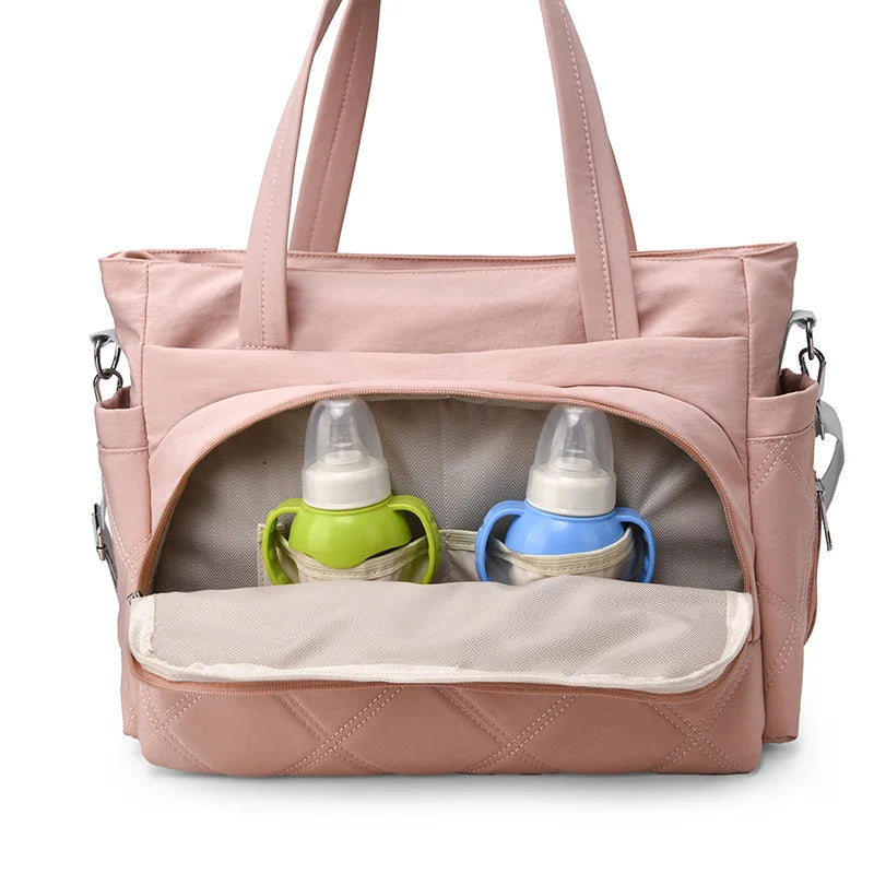 Personalized Name Simple Mommy Bag Large Capacity Solid Color Single Shoulder Crossbody Bag Baby Diaper Storage Bags