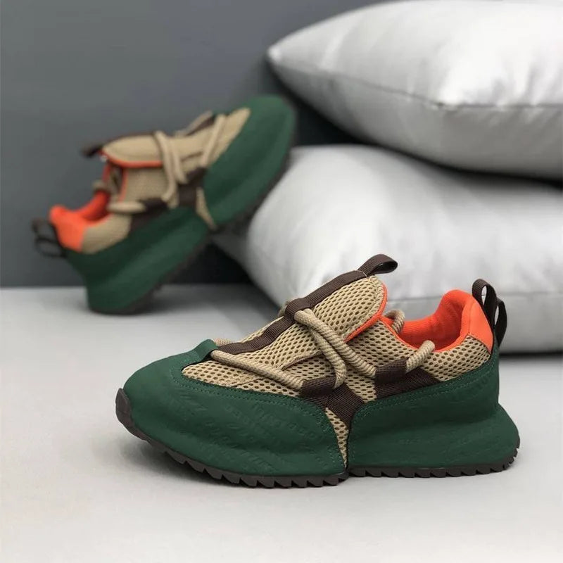 Chunky Sneakers Men Designer Cover Bottom Board Shoes Fashion Casual Leather Fabric Breathable Increased Internal Platform Shoes