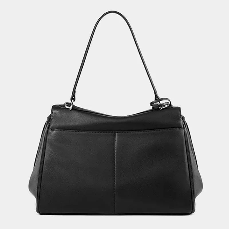 2025 New Luxury Tote Bag for Women Genuine Split Cow Leather Crossbody Shoulder Bag Top-Handle Work Lock Closure Underarm Purse