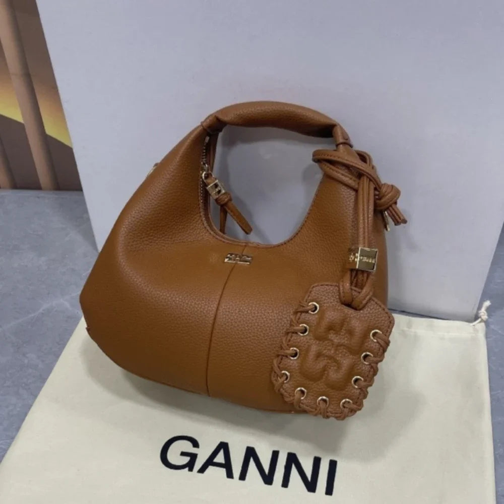 Luxury Mini Hobo Bag Women Vintage Leather Handbag Detachable Strap Commute Shoulder Purse Y2K Fashion Designer Crossbody Bag