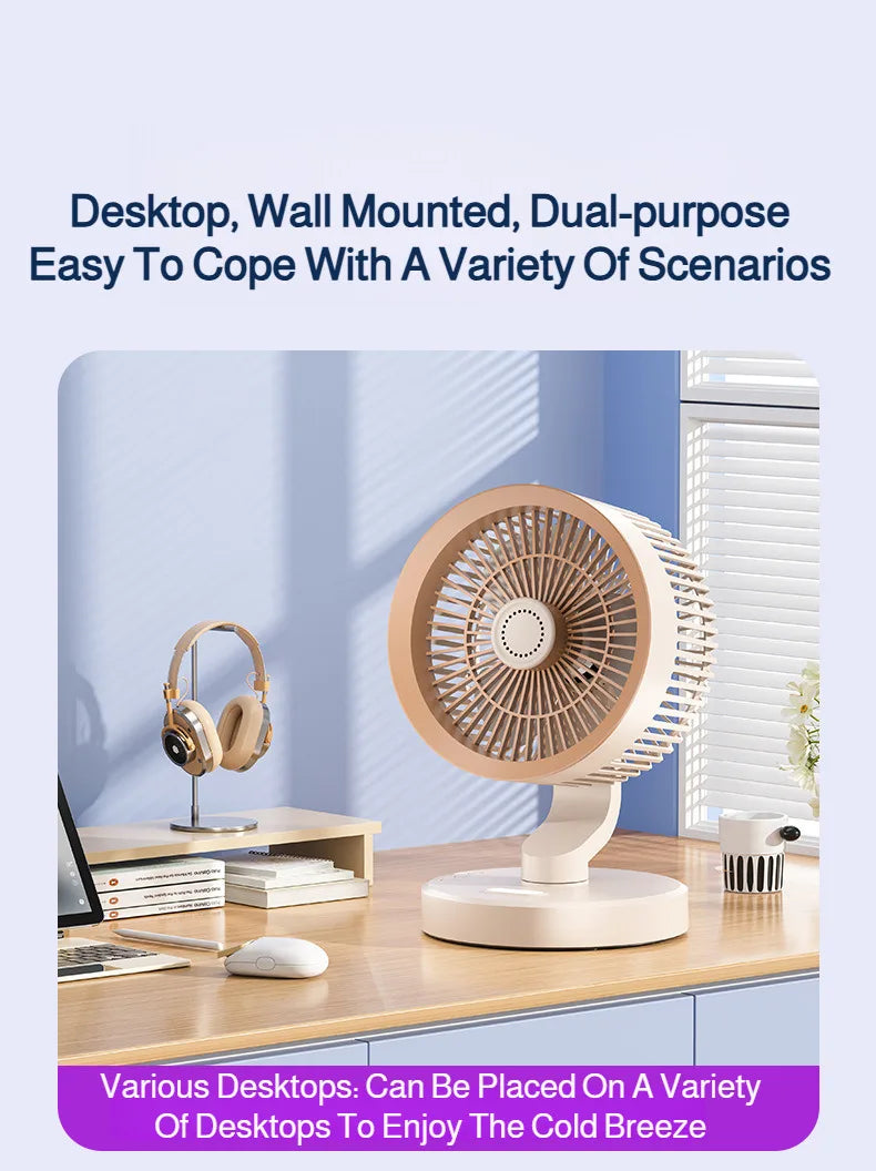 Desktop Circulating Small Wall Mounted Fan Multifunction Shaking Head Remote Control Quiet Cooling Fan For Home Office