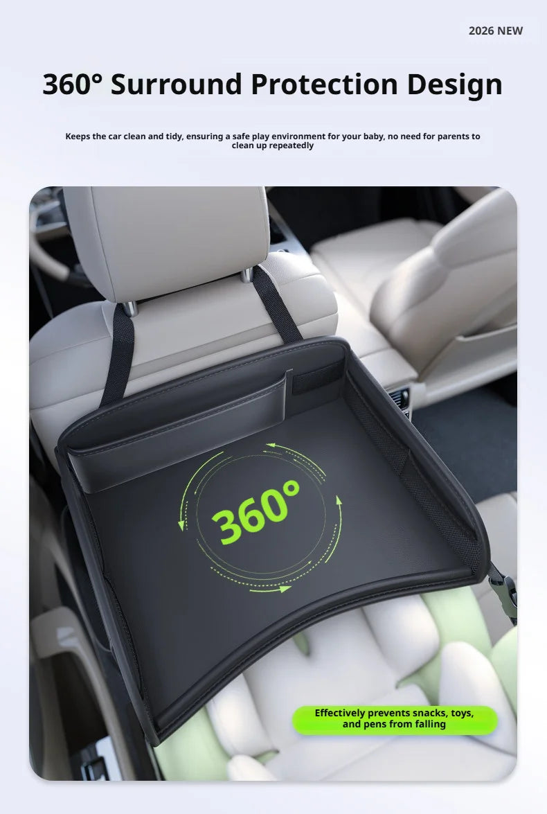 Car Seat Back Hanging Bag For Rear Seat Kids Lunch Desk Food Tray Long Trip Watching Movie Phone Holder Large Capacity Bags
