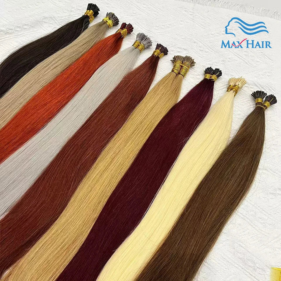 Human Hair i tip 100% human hair extensions Keratin Straight Brazilian Remy Human Hair Natural Capsule Hair Extension  30 inch