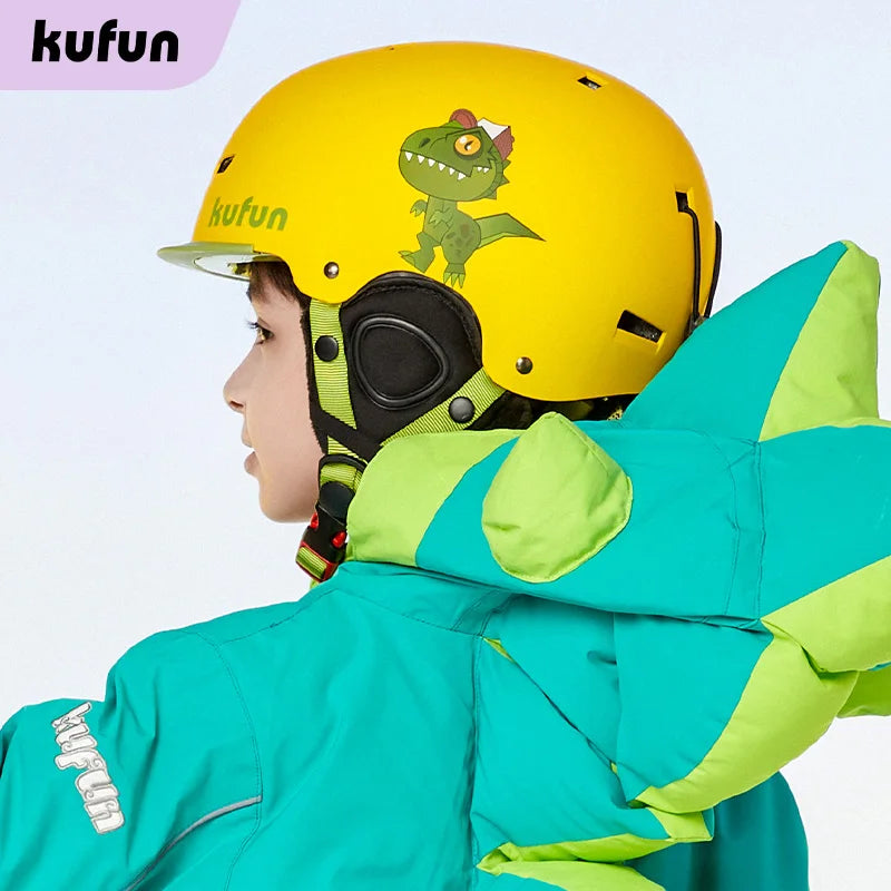 KUFUN Ski Helmet Earmuffs Winter Snow Sports Snowboard Skateboard Skating Cute Animal Lady Men Adult Kids Winter Safety Children