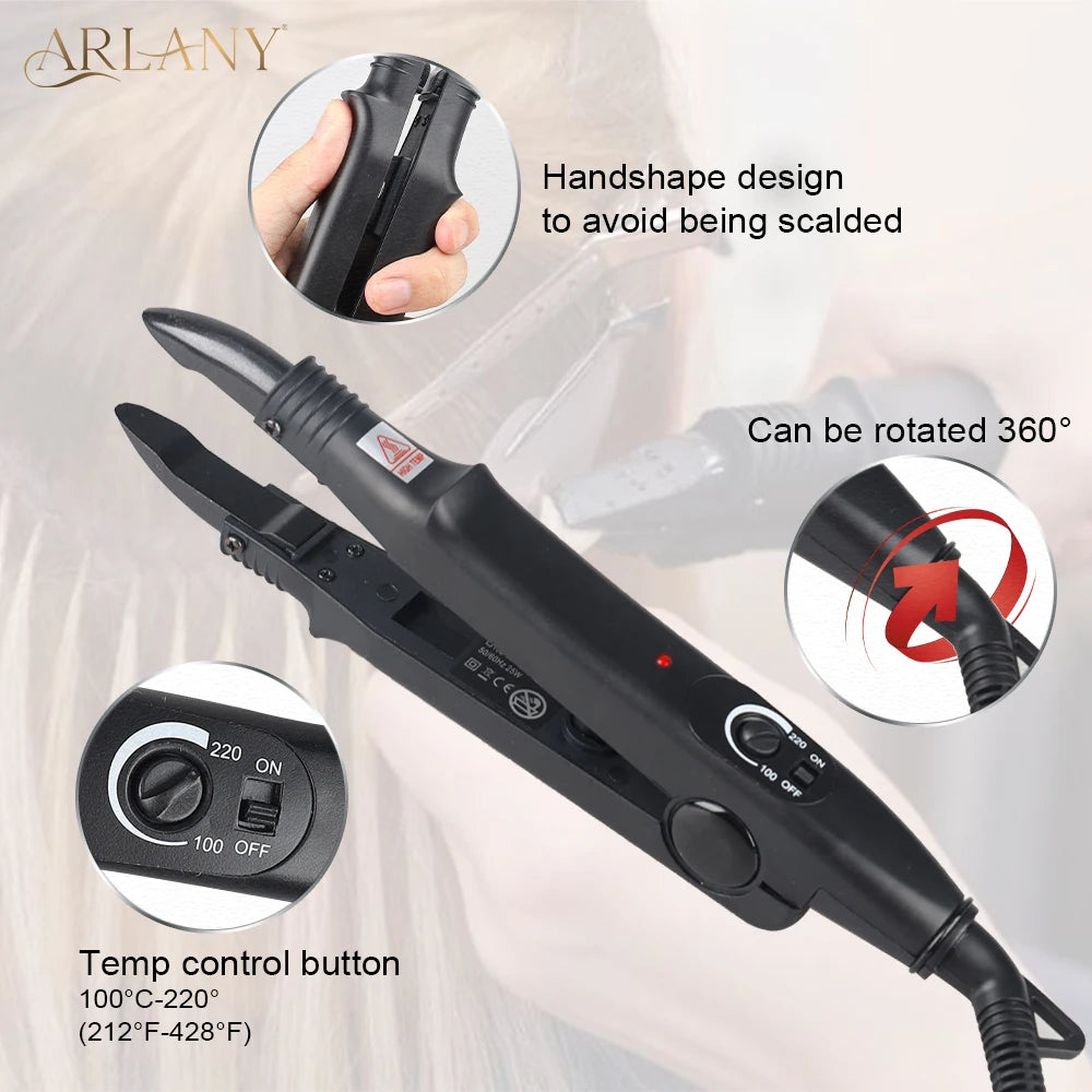ARLANY Hair Connector for Keratin Extensions Fusion Heat Iron Connector Wand Temperature Adjustable Fusion Heat Iron Connector