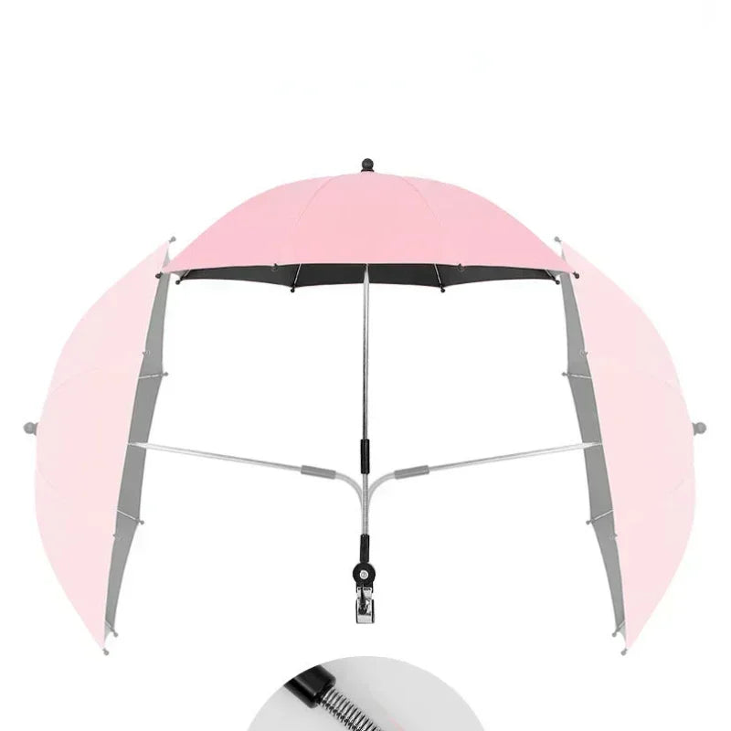 UV Protection Baby Stroller Umbrella With Clamp Universal Sunscree Rainproof Stroller Covers Umbrella Baby Stroller Accessories