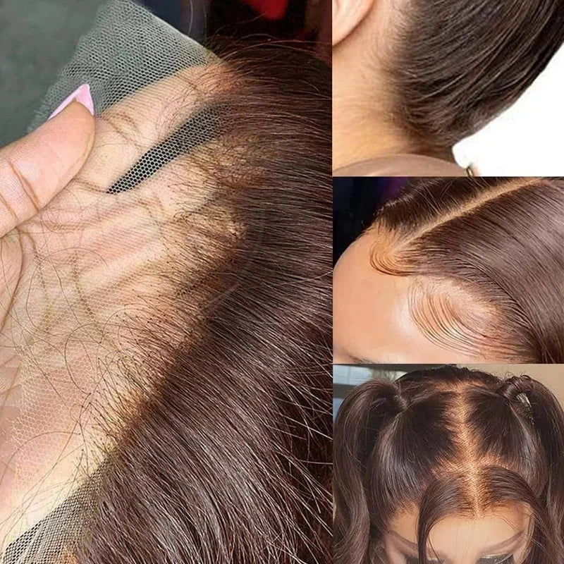 Color 2 Dark Brown Straight 2x6 Human Hair Lace Closure Long Deep Parting Brazilian Virgin Hair 10-22 Inch 150% Density Full End