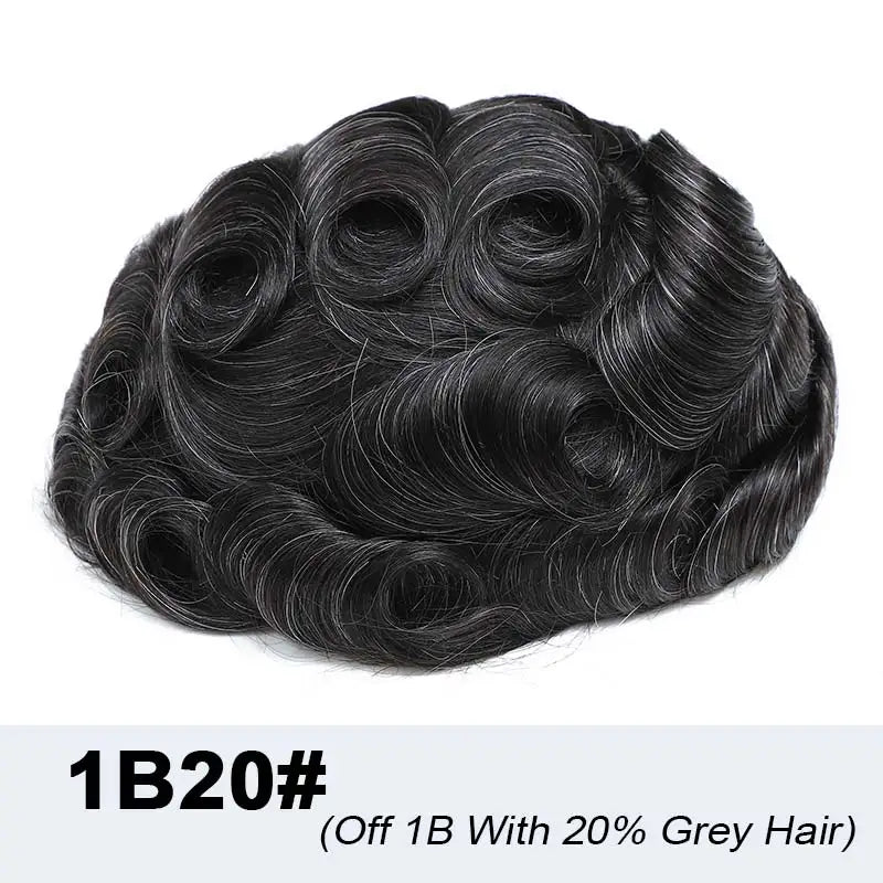 100% Density Full Lace Male Hair Prosthesis Swiss Thin Lace Men's Wig Natural Hairline Human Hair Man Hair System Wigs For Men