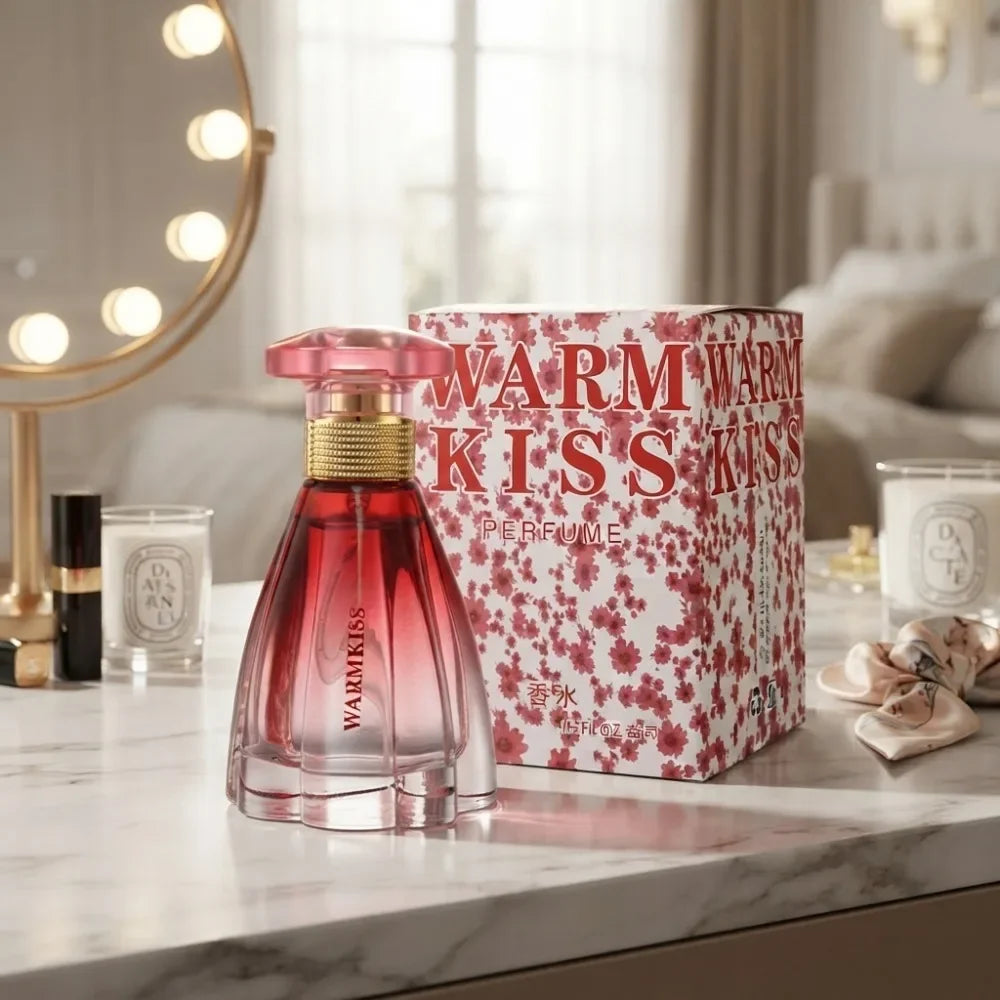 50ml WARMKISS Ladies Perfume Red Gradient Skirt Shape Bottle Long Lasting Sweet Floral Fruity Scent Valentine Dating Gift