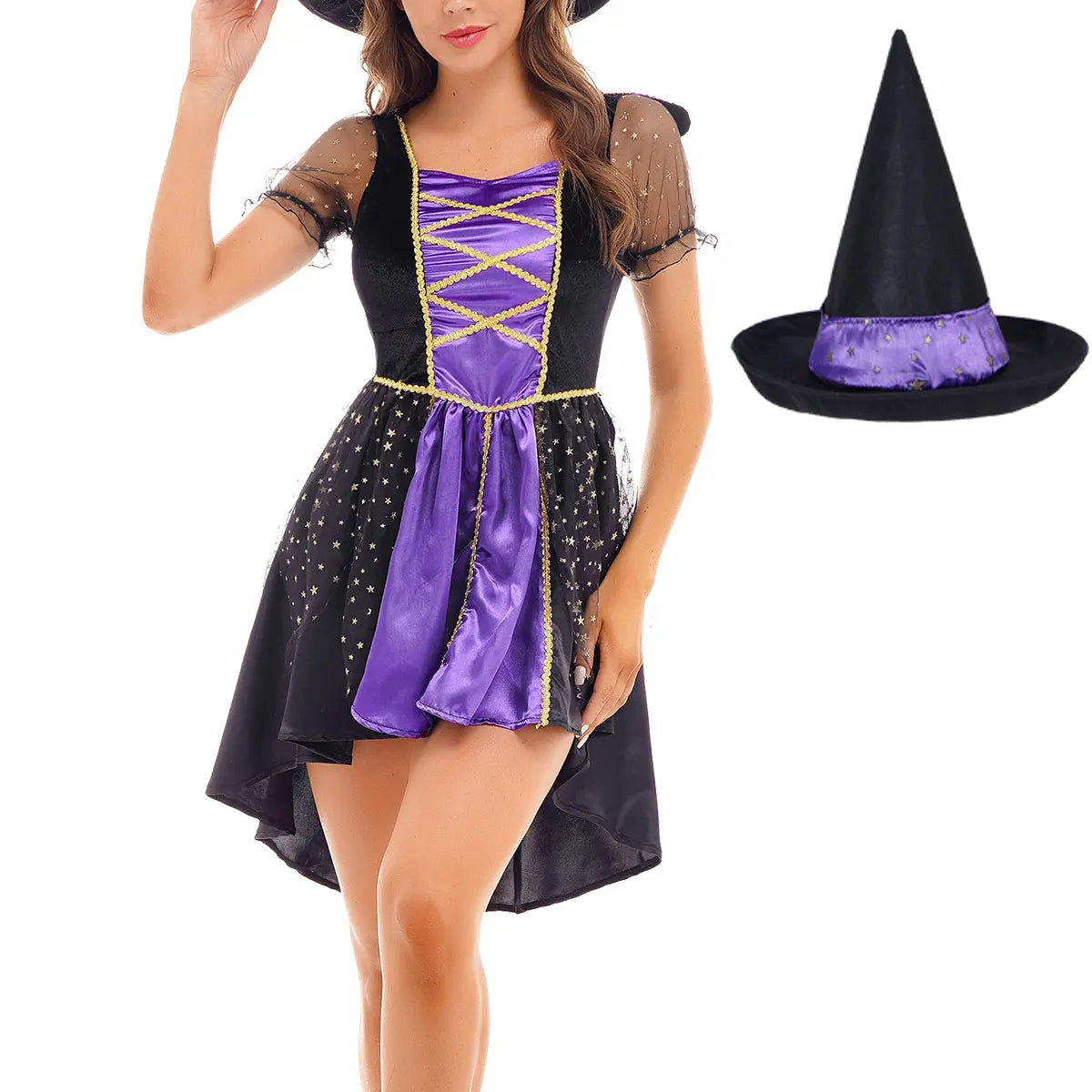 Halloween Costume Adult Woman Queen Dress Magic Witch Easter Demon Vampire Bride Death Witch Cosplay Costumes Retro Court Dresse