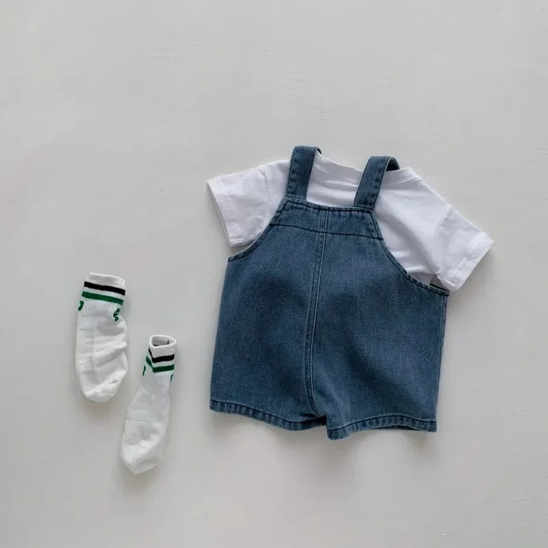 0-3 Years Toddler Baby Boy Clothes Sets Summer Short Sleeve Baby Tops Tee Overall Pants Casual Baby Girl Outfits Clothing