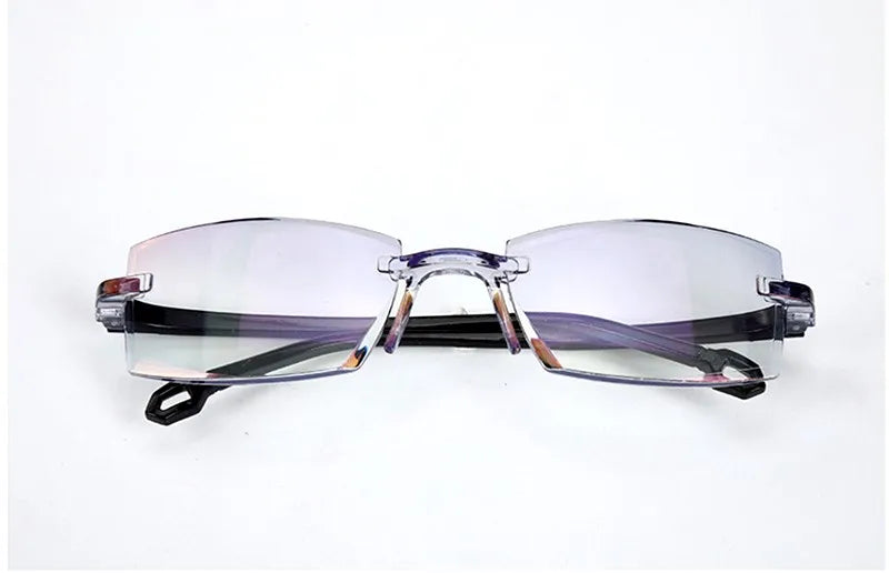 Rimless Reading Glasses Bifocal Distant and Near Magnifying Glasses for Men and Women To +4.0