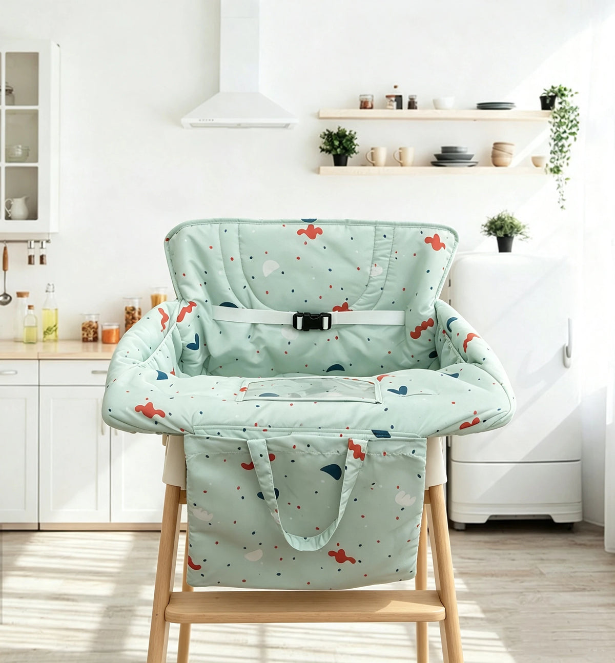 Baby Shopping Cart Cover with Toy Loop Universal Fit Soft Breathable Cart Seat Cover Washable Infant Grocery Cart Liner for Kids