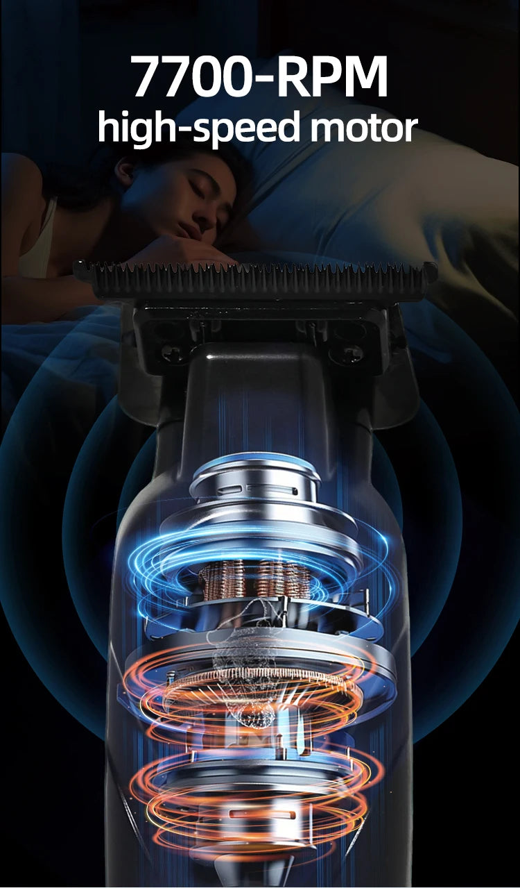 iPRO S1082 Professional Electric Hair Clipper 7700RPM High Speed 1600mAh Long Battery Life Magnetic Comb Attachment Set