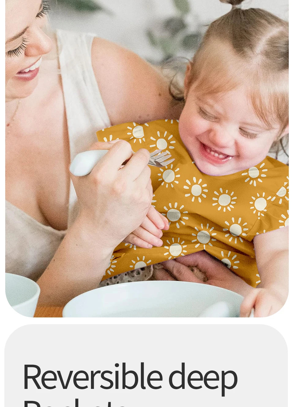 2Pcs/Set 100%Polyester Waterproof Baby Bibs,Lively and Adorable Shoulder Design Sleeveless Smock Feeding Bib Apron